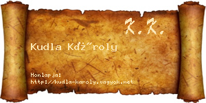 Kudla Károly névjegykártya